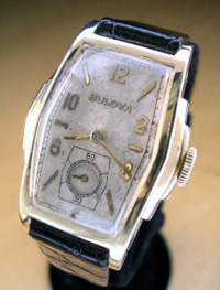 1937 Bulova gents wrist watch stepped case